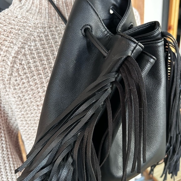 Victoria’s Secret Black Fringe Leather Backpack preloved in perfect condition - Picture 3 of 6
